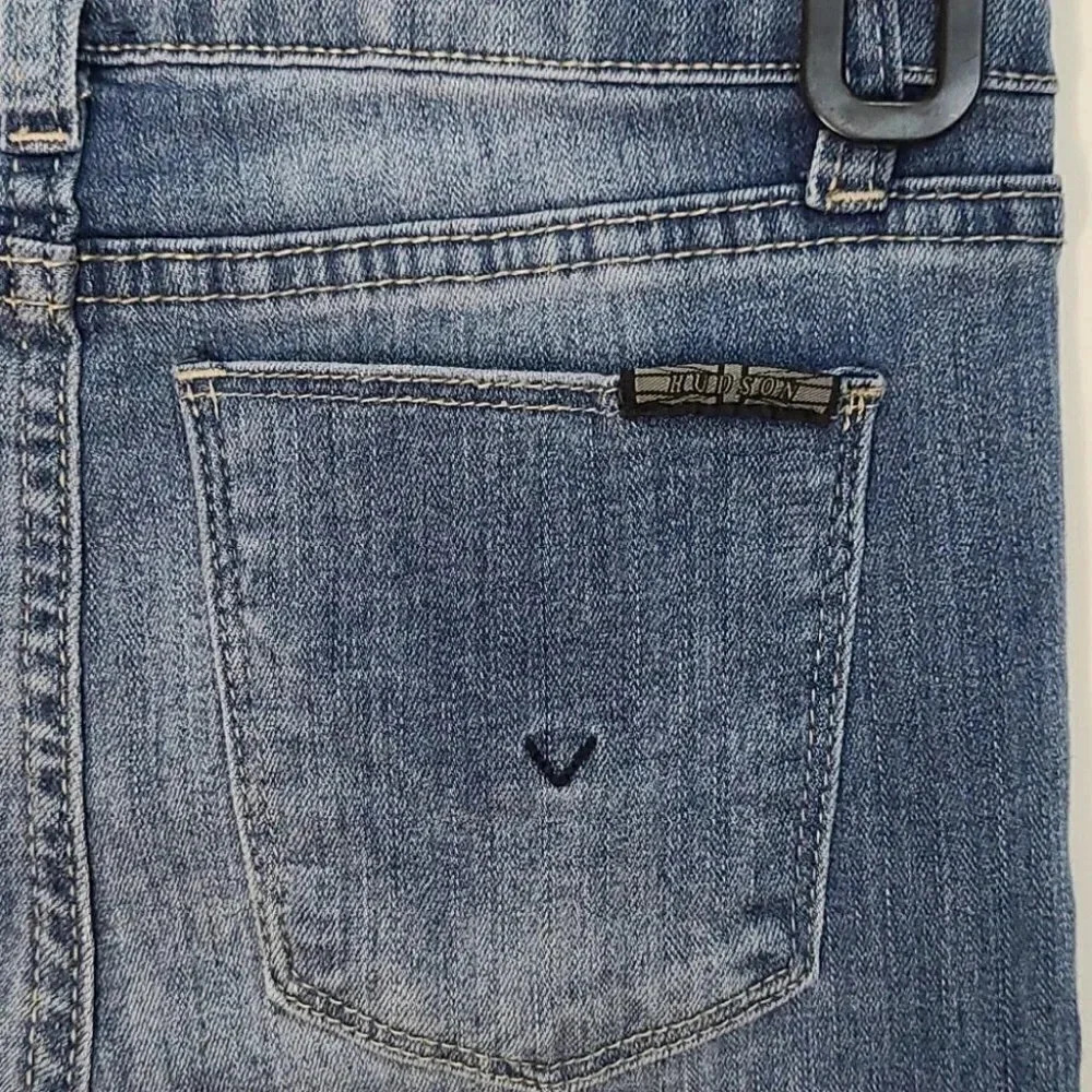 Hudson Distressed Raw Hem Denim Jeans - Picture 5 of 16